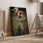 Canvas print Boreas Waterhouse J. W. Framed canvas, close-up detail