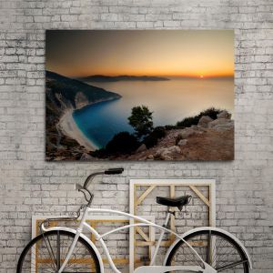 Canvas print Myrtos, Kefalonia sunset