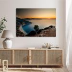 Canvas print Myrtos, Kefalonia sunset