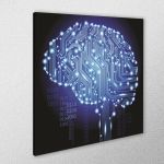 Canvas print square Digital brain