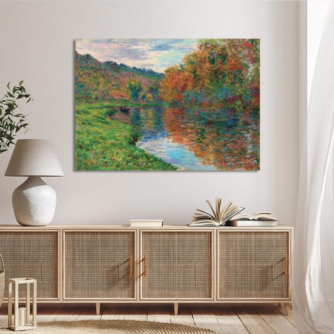 Canvas print The arm of Jeufosse, autumn, Monet C.