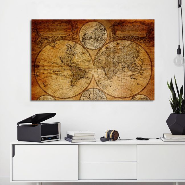 Canvas print Iniohos, World map vintage
