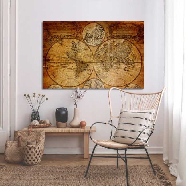 Canvas print Iniohos, World map vintage