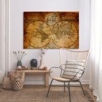 Canvas print Iniohos, World map vintage