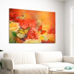 Πίνακας σε καμβά Butterflies and roses