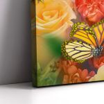 Canvas print Butterflies and roses