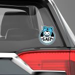 Baby girl with bear suit on board, Children's car sticker