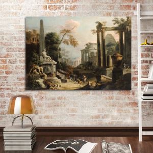 Canvas print Classical ruins and figures, Ricci
