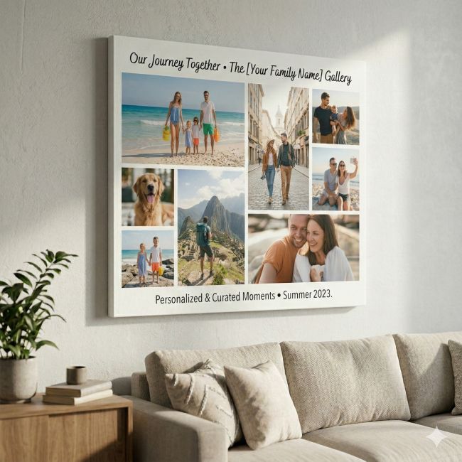 Photo collage canvas painting, personalized