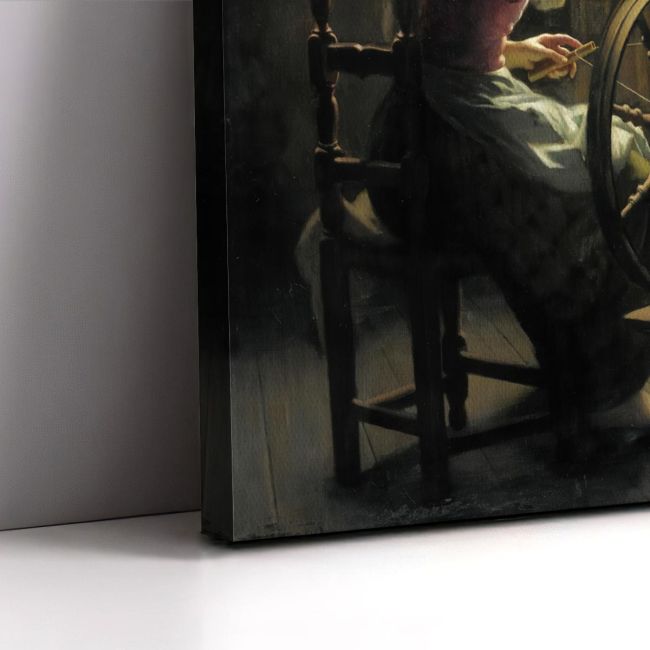 Canvas print At the spinning wheel, Battista Torriglia G. B.