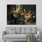 Canvas print At the spinning wheel, Battista Torriglia G. B.