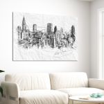 Canvas print New York sketch