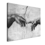 Πίνακας ζωγραφικής The creation of Adam grayscale