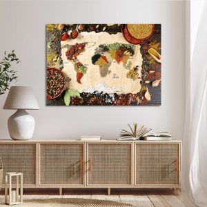 Canvas print Spiced world map 2