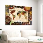 Canvas print Spiced world map