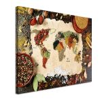 Canvas print Spiced world map