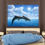 Πίνακας σε καμβά Dophins under the sun