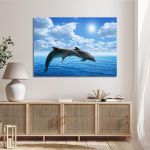 Canvas print Dophins under the sun