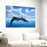Πίνακας σε καμβά Dophins under the sun