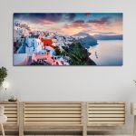 Canvas print Santorini panoramic view