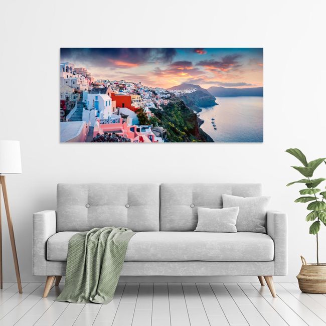 Canvas print Santorini panoramic view