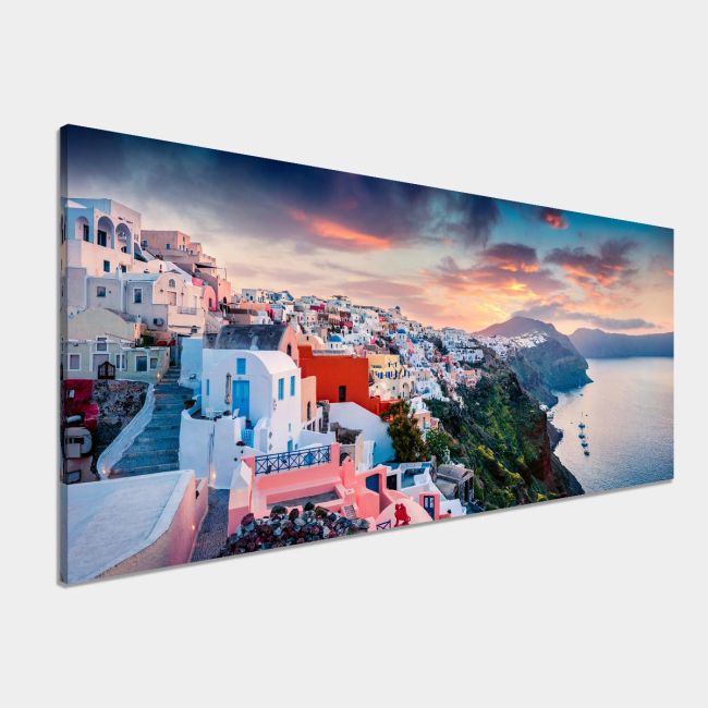 Canvas print Santorini panoramic view