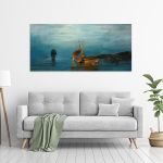Canvas print Night fishing, Volanakis panoramic