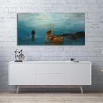 Canvas print Night fishing, Volanakis panoramic