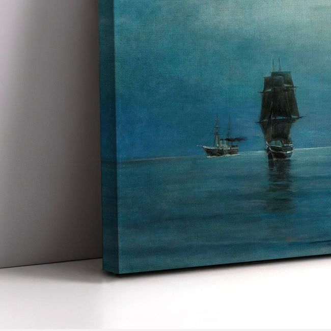 Canvas print Night fishing, Volanakis panoramic