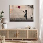 Canvas print Girl with balloon, Bansky