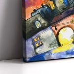 Canvas print Small town at night