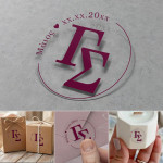Personalized clear stickers with initials & date, color choice