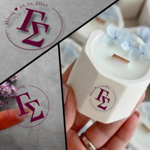 Διάφανες ετικέτες με αρχικά και ημερομηνία, με επιλογή χρώματος 2