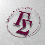 Personalized clear stickers with initials & date, color choice