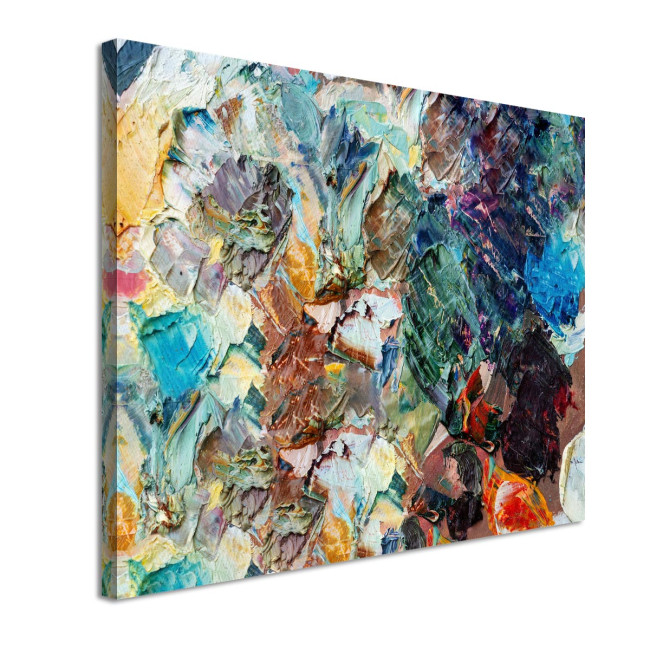 Abstract textured painting on canvas, wrapped canvas print, colorful modern wall art for home decor