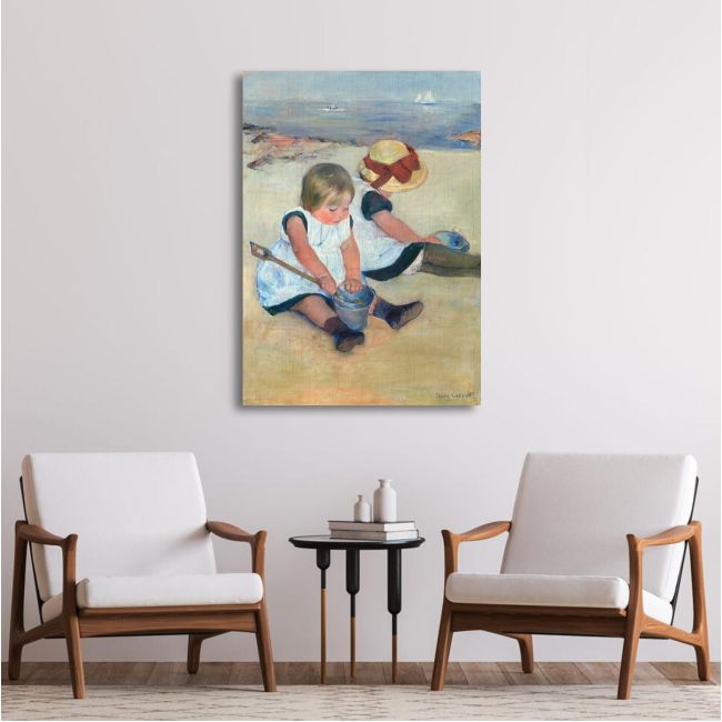 Canvas print Children playing on the beach, Cassatt M.