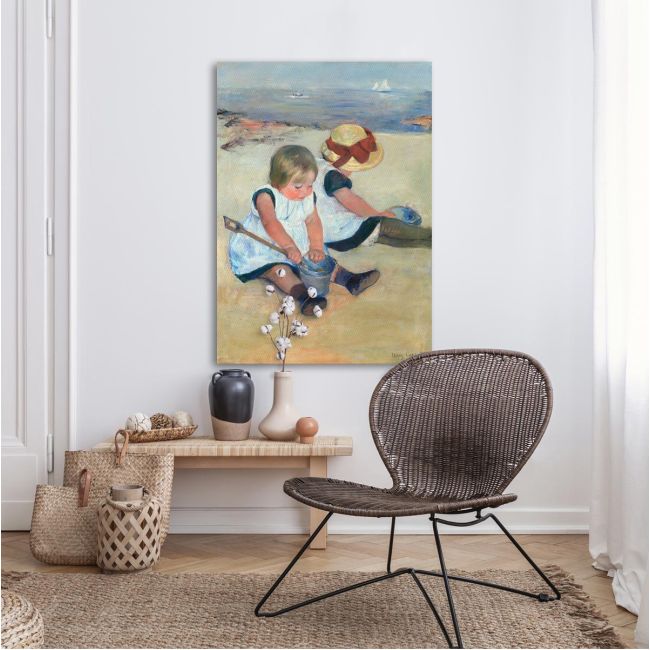 Canvas print Children playing on the beach, Cassatt M.