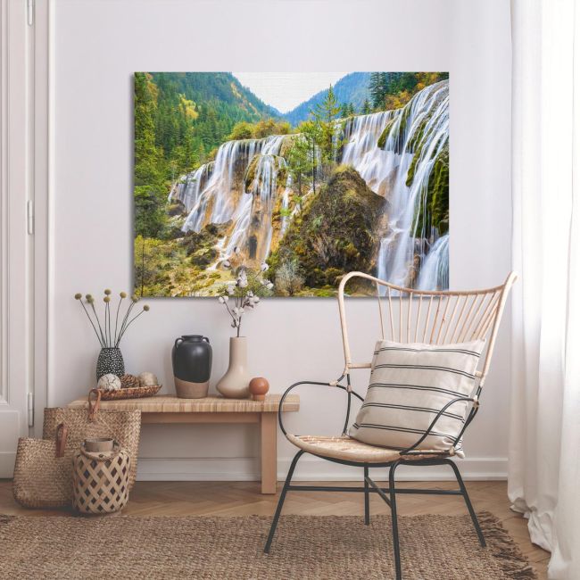 Canvas print, Waterfall in autumn