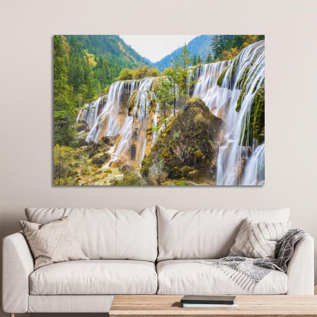 Canvas print, Waterfall in autumn
