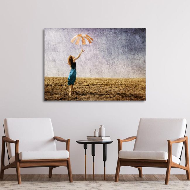 Πίνακας σε καμβά Umbrella at field