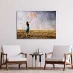 Πίνακας σε καμβά Umbrella at field