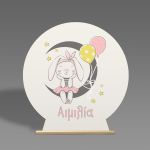 Ξύλινη πινακίδα candy bar Dreaming bunny girl με όνομα για διακόσμηση βάπτισης και παιδικού δωματίου