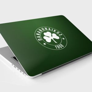 Αυτοκόλλητο laptop Παναθηναϊκός, laptop skin πράσινο βινύλιο με το τριφύλλι για κάλυμμα υπολογιστή. 2