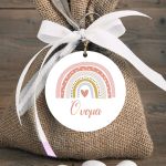 Wooden figure printed circular,Nordic Rainbow