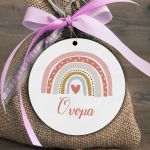 Wooden figure printed circular,Nordic Rainbow