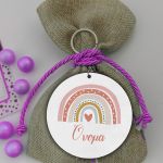 Wooden figure printed circular,Nordic Rainbow