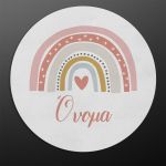 Wooden figure printed circular,Nordic Rainbow