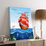Πίνακας παιδικός σε καμβά Sail ship