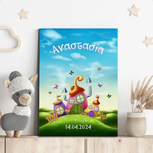 Kids canvas print Magic house on the hill 2