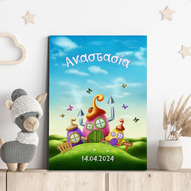 Kids canvas print Magic house on the hill